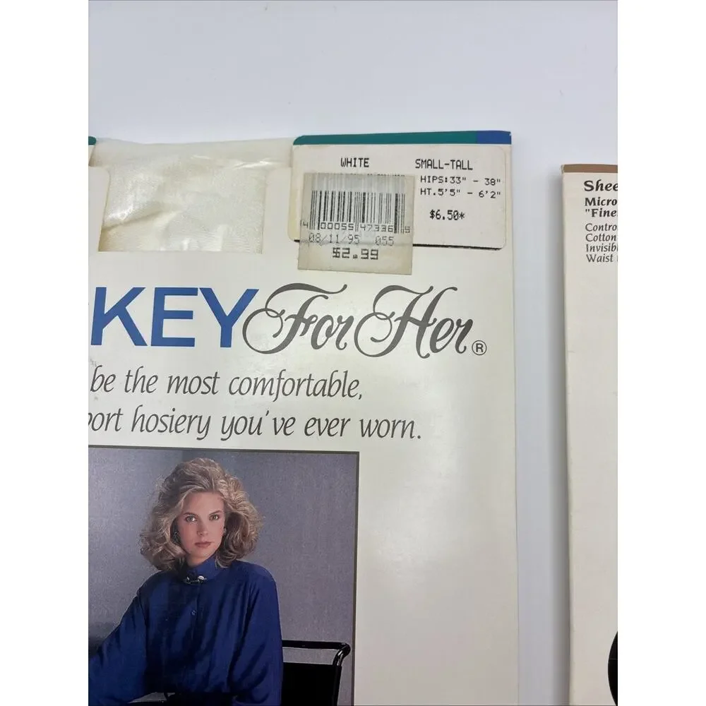 Vintage Jockey For Her Sheer Pantyhose Small Tuxedo Black/ White 1992-1993